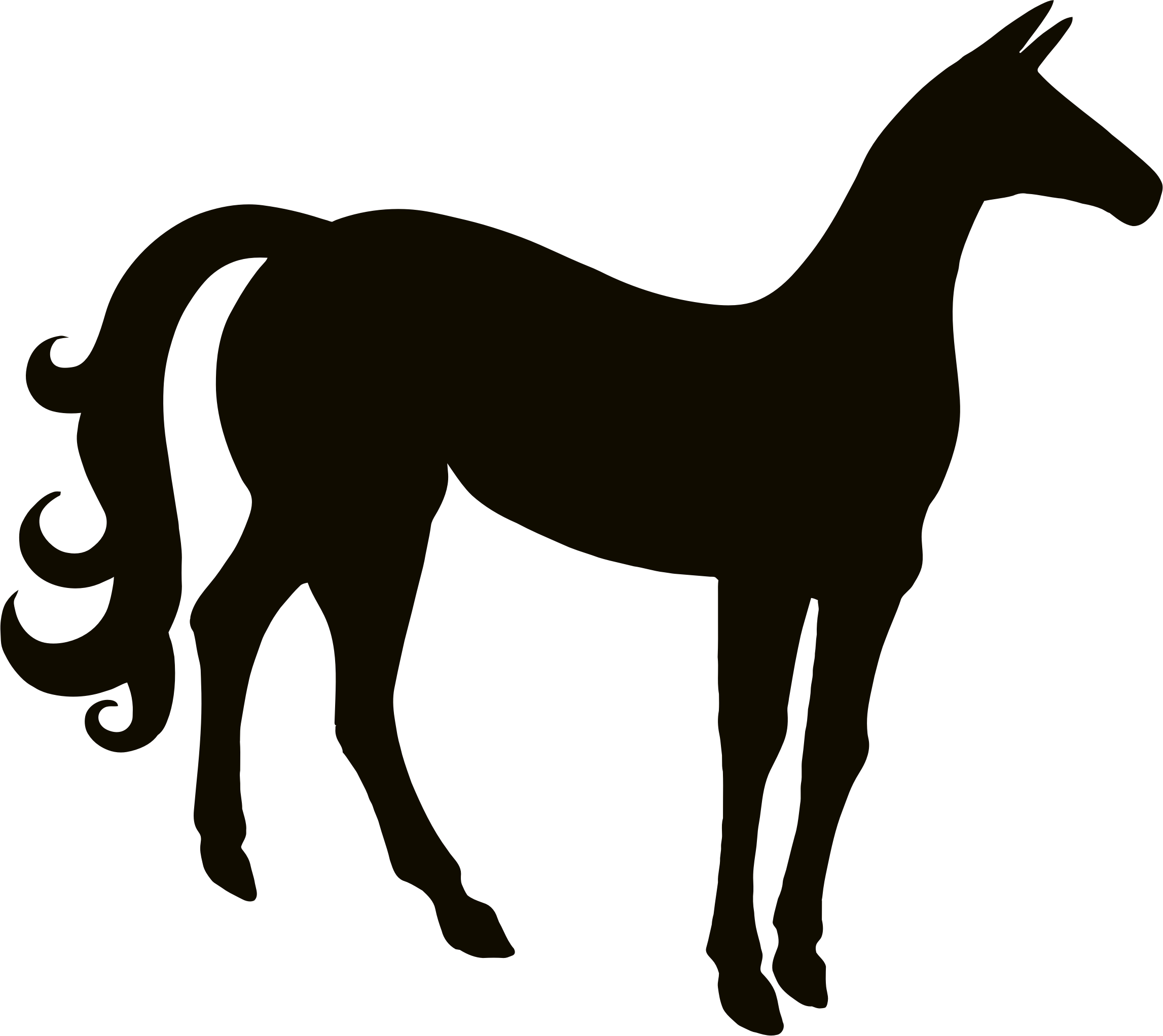 Vintage Stylized Horse Silhouette - Horse Stylized Png (1000x870), Png Download