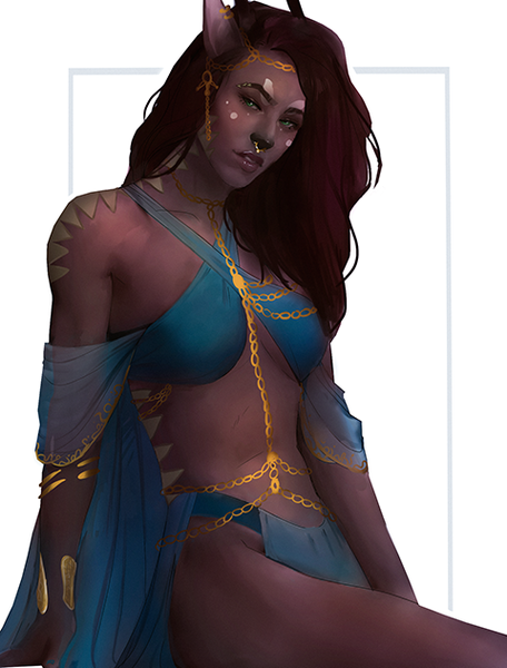 Nsfw, Sfw Half Body Painting - - Fictional Character (456x600), Png Download