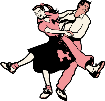 Dance Clipart Sock Hop - 50's 60's Sock Hop (444x427), Png Download