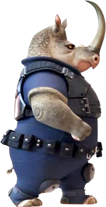 Pin By Crafty Annabelle On Zootopia Printables - Rhino Zootopia (376x694), Png Download
