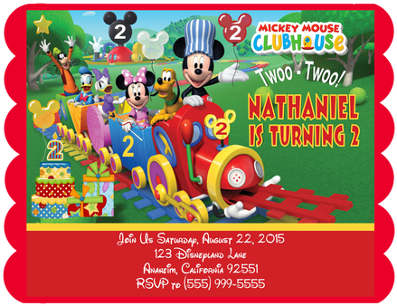 Mickey Mouse Clubhouse Train Birthday Party Keepsake - Mickey Mouse Clubhouse Train (498x384), Png Download