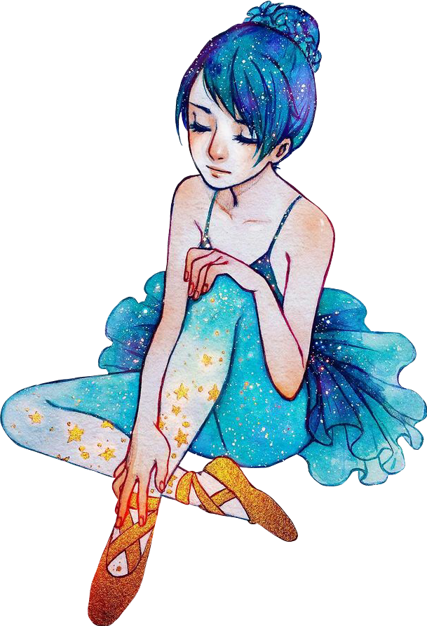 Report Abuse - Drawing A Galaxy Ballerina (609x892), Png Download