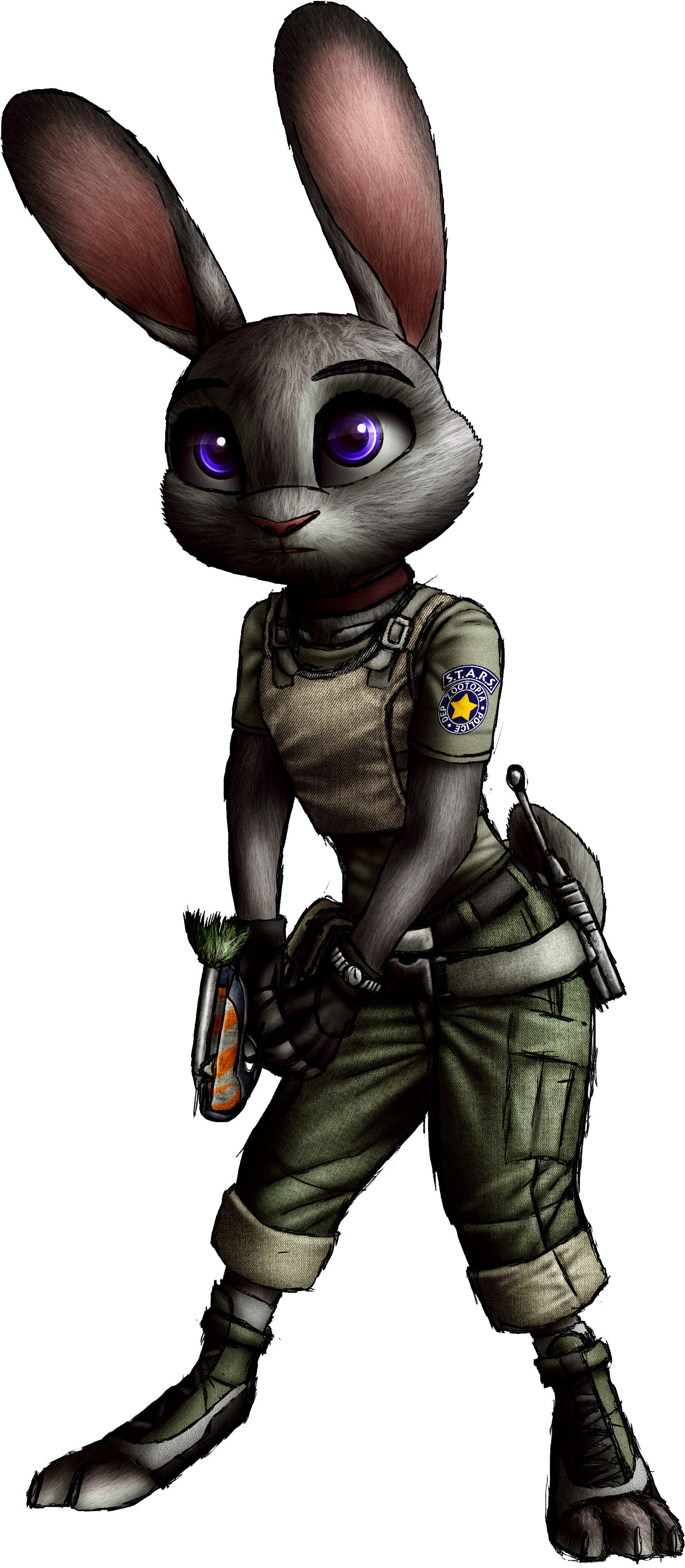 Judy Hopps Resident Evil (605x1321), Png Download