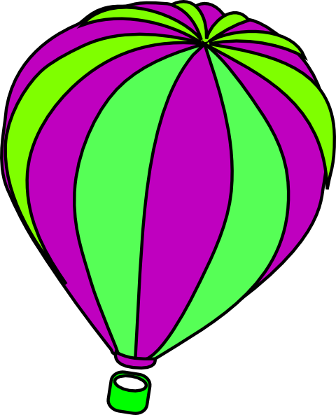 Hot Air Balloon In Flight Silhouette - Blue And Pink Hot Air Balloons (480x593), Png Download