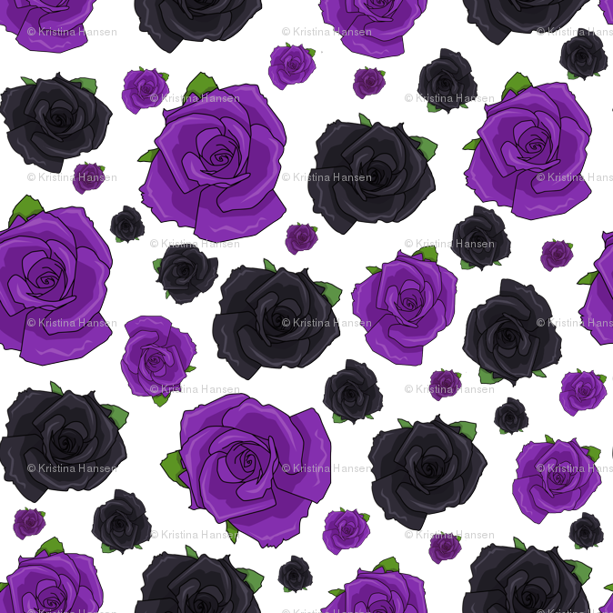 Purple And Black Roses - 1 Black & 1 Purple Rose Bush Bouquet Floral Halloween (400x400), Png Download