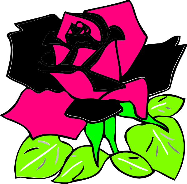 Pink And Black Rose Clip Art - Download (600x589), Png Download