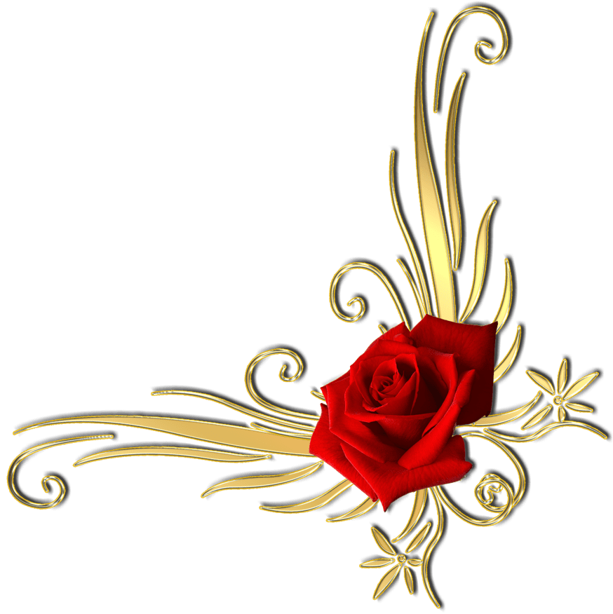 Red And Gold Flower Png (1024x917), Png Download