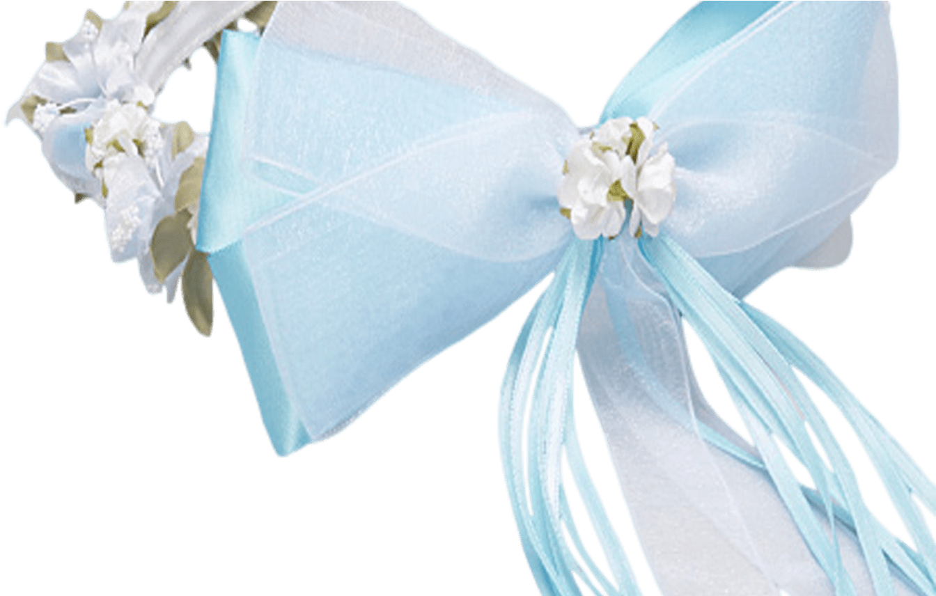 Light Blue Floral Crown Wreath Handmade With Silk Flowers, - Flower (1368x855), Png Download