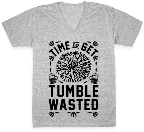 Time To Get Tumble Wasted V-neck Tee Shirt - T Shirt Design For Baking (484x484), Png Download