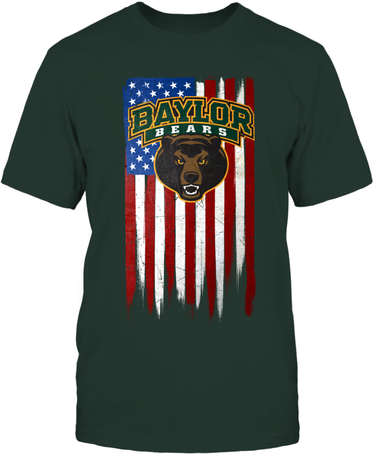 Grunge American Flag Baylor Bears T Shirt - Baylor Bears And Lady Bears (1000x1000), Png Download