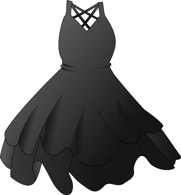 Clothing Black, People, Fashion, Cartoon, Little, Free, - Boy And Girl Dress (593x640), Png Download