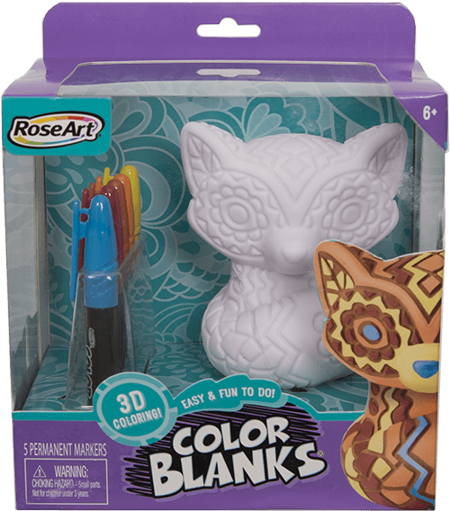 Download Color Blanks 3d Coloring Fox Roseart Color Blanks Present