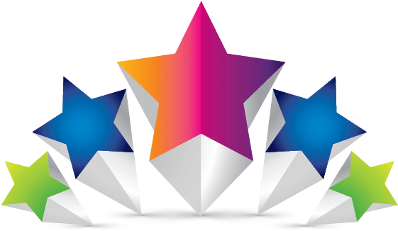 Blue 5 Star Png (581x367), Png Download