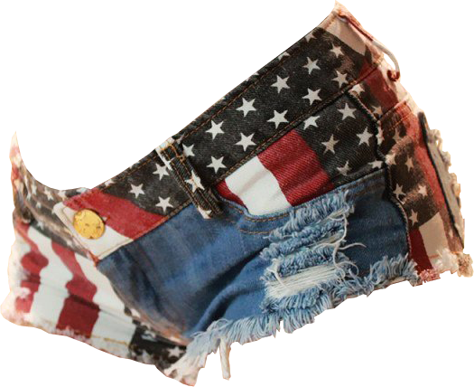 Stars And Stripes Denim Shorts Transparent Background - Mini Short Jeans Femme (525x428), Png Download