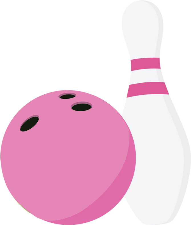Free Pink Bowling Cliparts - Pink Bowling Ball And Pins (960x960), Png Download