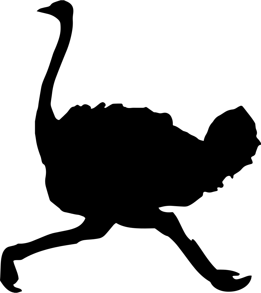 Ostrich Bird Shape Running Comments - Ostrich Icon Png (876x982), Png Download