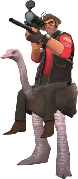 Mundee's Wild Ride - Tf2 Sniper Ostrich (250x575), Png Download