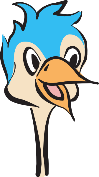Blue Ostrich Head Svg Clip Arts 336 X 600 Px (336x600), Png Download