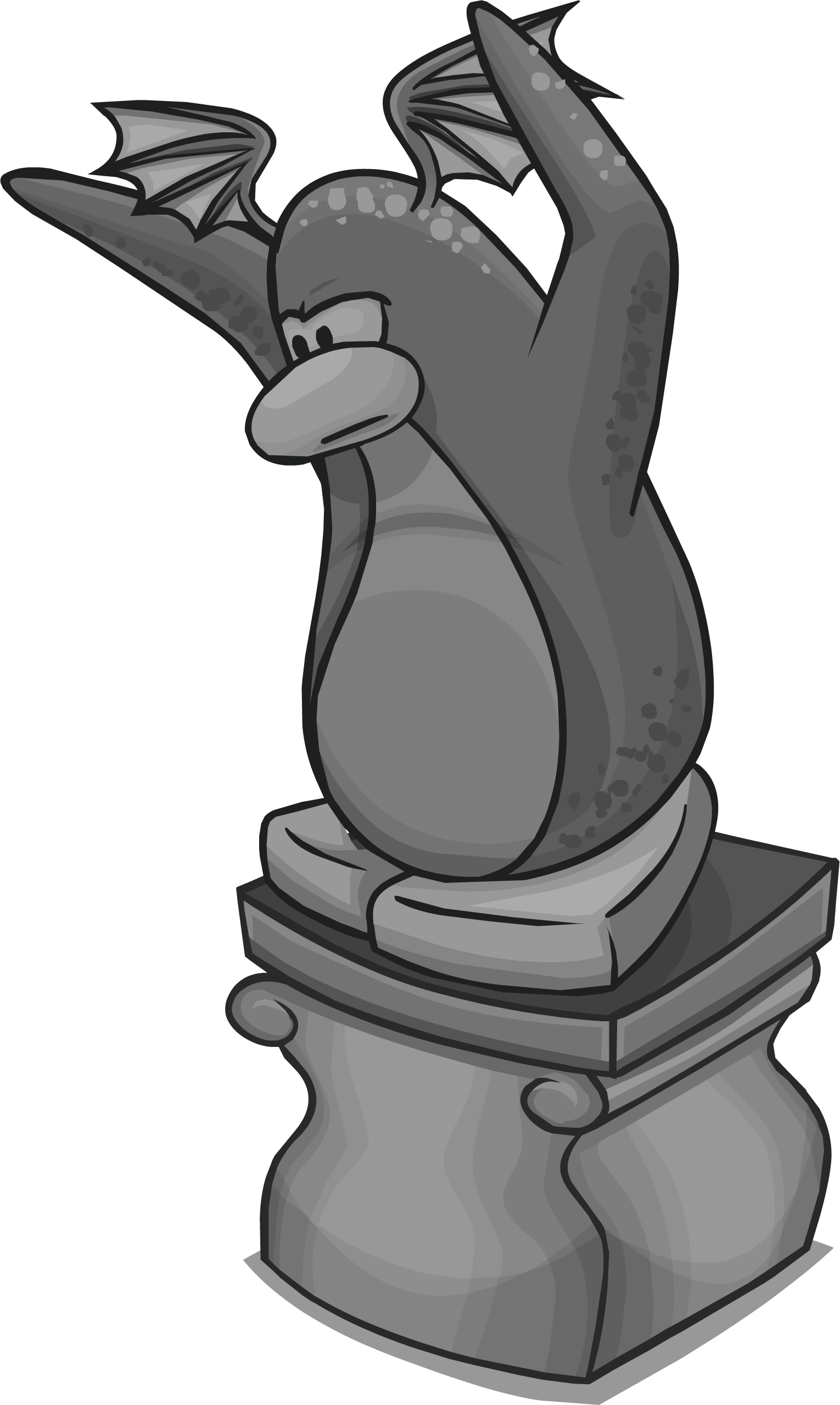 Spooky Penguin Statue Sprite 013 - Statue Cartoon Png (1530x2559), Png Download