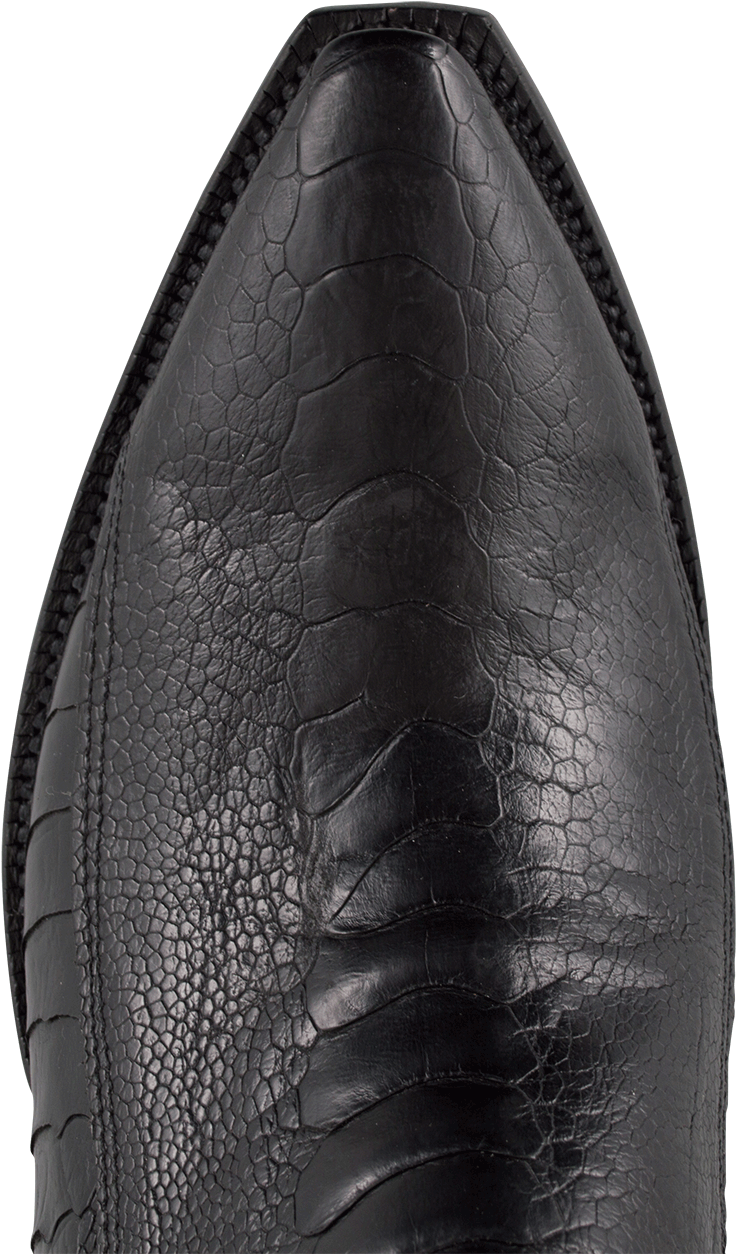 Lucchese Mens Matte Black Ostrich Leg Boots Pinto Ranch - Leather (870x1280), Png Download