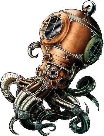Share This Image - Steampunk Octopus Tattoo (360x504), Png Download