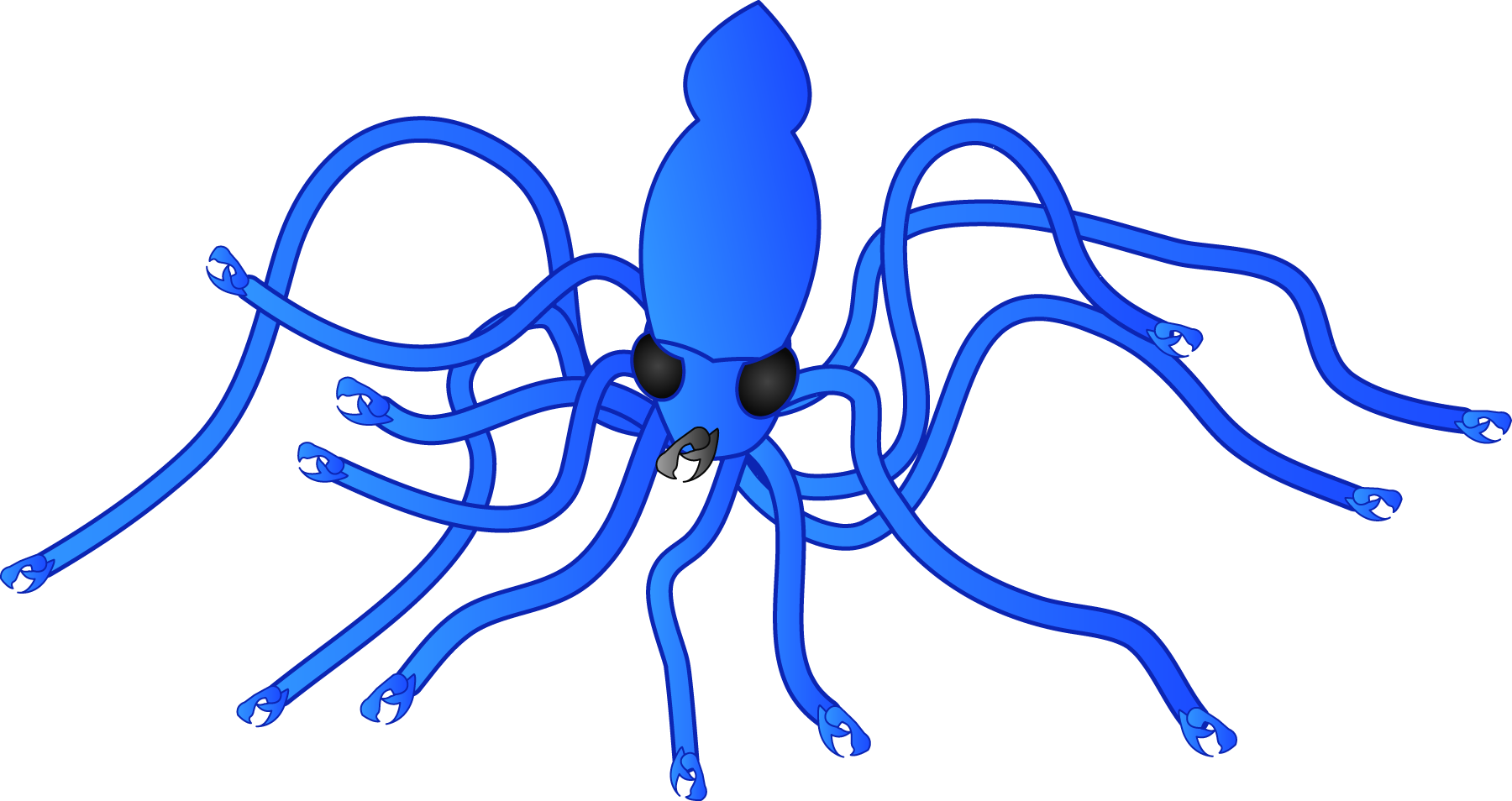 Great Temple Squid - Squid (1800x954), Png Download
