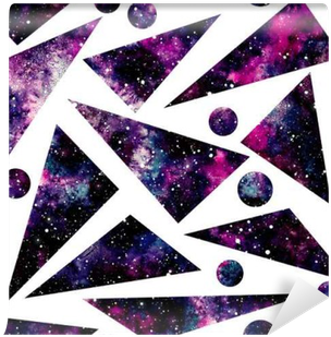Watercolor Triangles And Little Circles With Nebula, - Triangle (400x400), Png Download