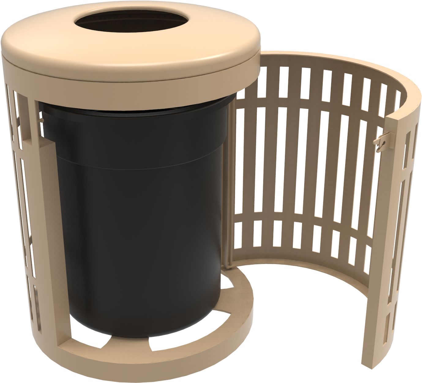 32 Gallon Downtown Trash Receptacle With Flattop And - Waste Container (2399x1800), Png Download
