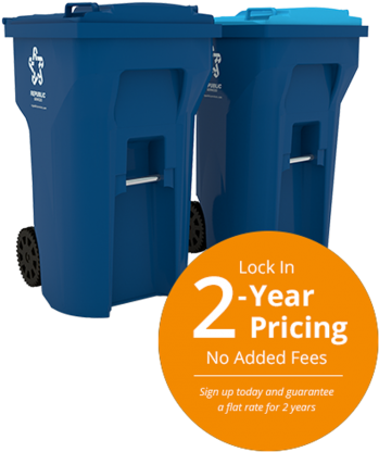 Transfer/start New Waste Service Or Rent A Dumpster - Republic Services Cans (413x480), Png Download