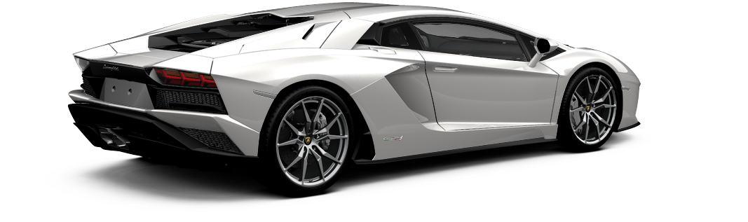 Lamborghini Aventador White Back (1100x441), Png Download