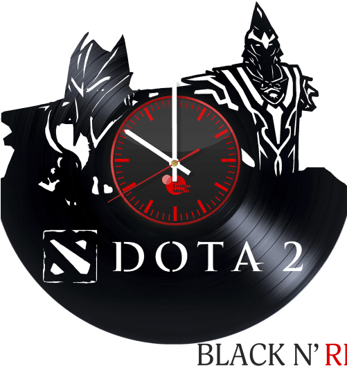 Dota 2 Handmade Vinyl Record Wall Clock Fan Gift - Dota 2 (500x596), Png Download