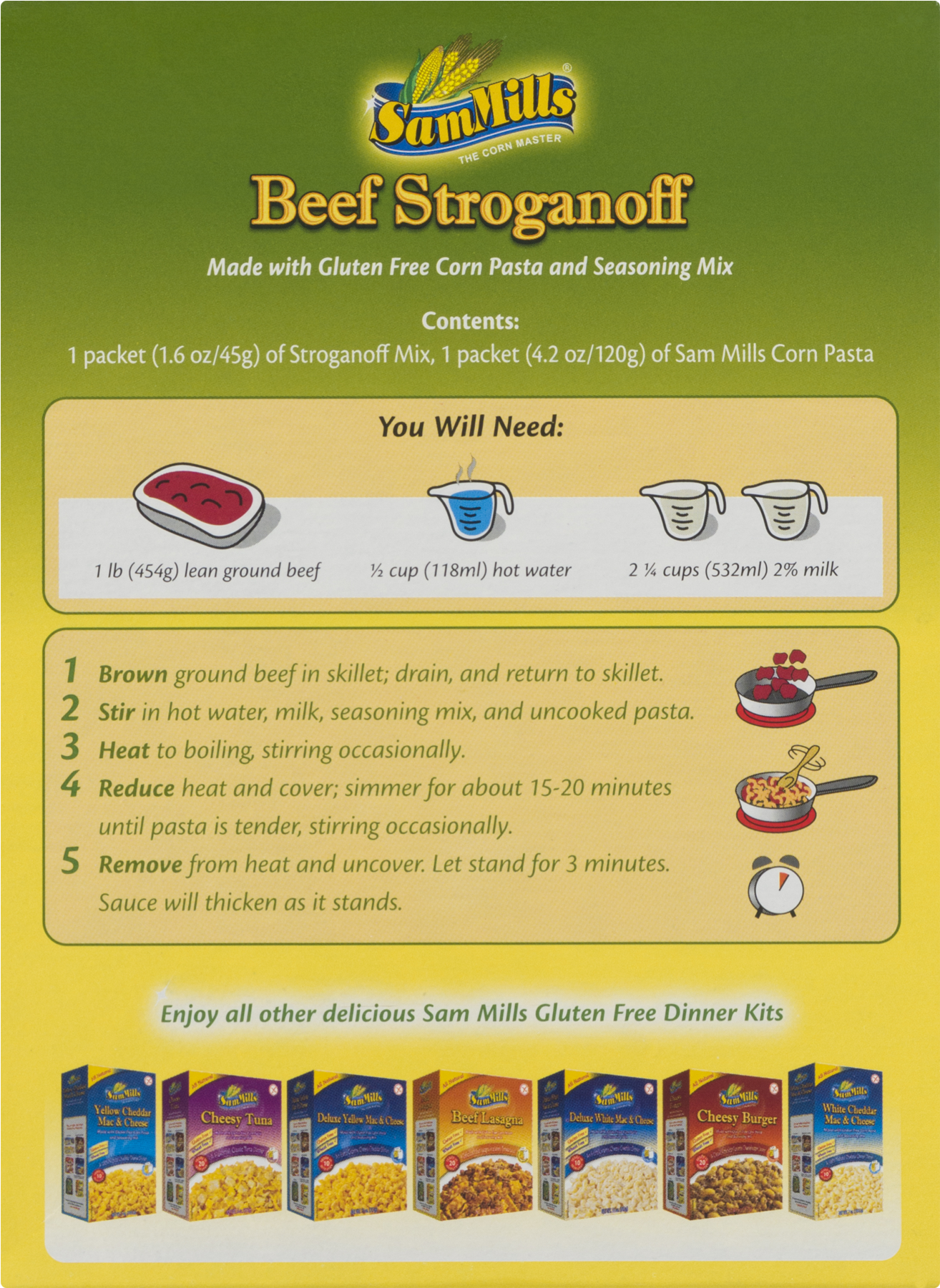 Sam Mills Beef Stroganoff Made With Gluten Free Corn - Sam Mills Beef Stroganoff, 5.8 Oz, (pack (1800x1800), Png Download