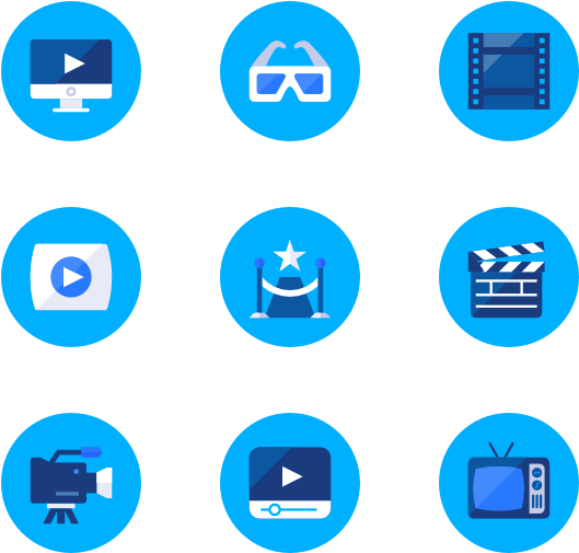 Video - Icons Png Blue (600x564), Png Download