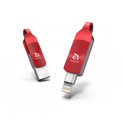 Adam Element Iklips Duo Apple Lightning 64 Go Red - Adam Elements Iklip Duo Plus Lightning Flash Drive (425x425), Png Download