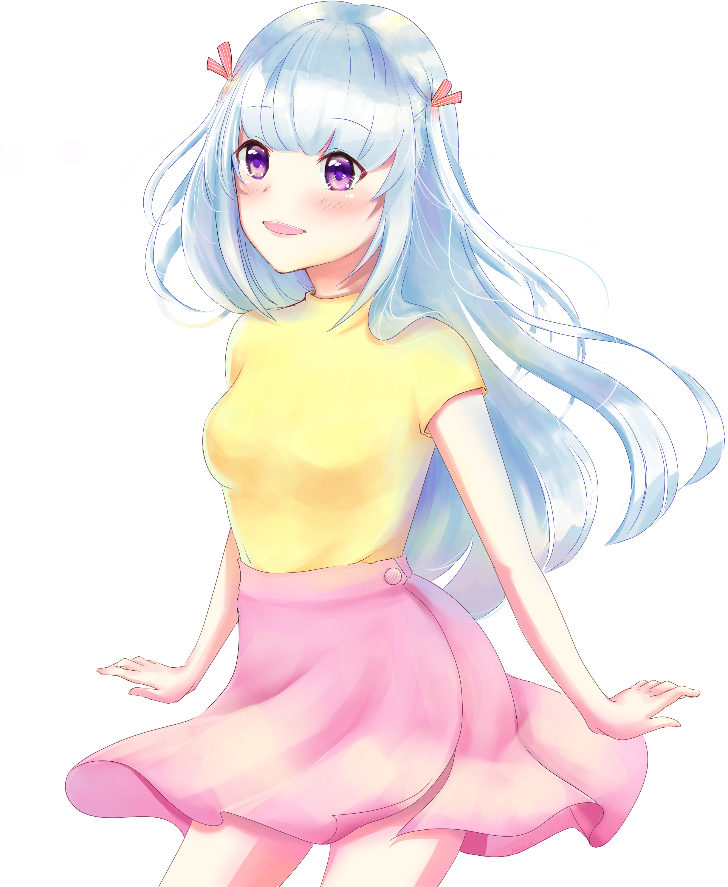 Manga Girl Transparent Cropped - Drawing (2585x2988), Png Download
