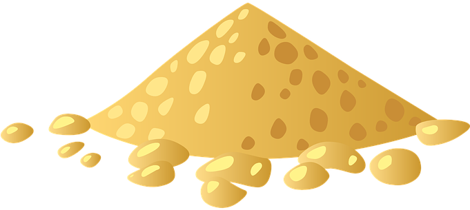 Pile, Heap, Pyramid, Yellow, Rocks - Cartoon Pile Of Sand (680x340), Png Download