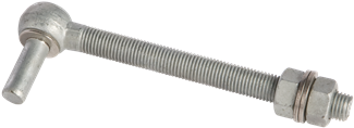 Hot-dip Galvanised Hangerbolt M16 - 2 Charnières M16 Bouchons Alu 40x40mm Pour Portillon (389x400), Png Download