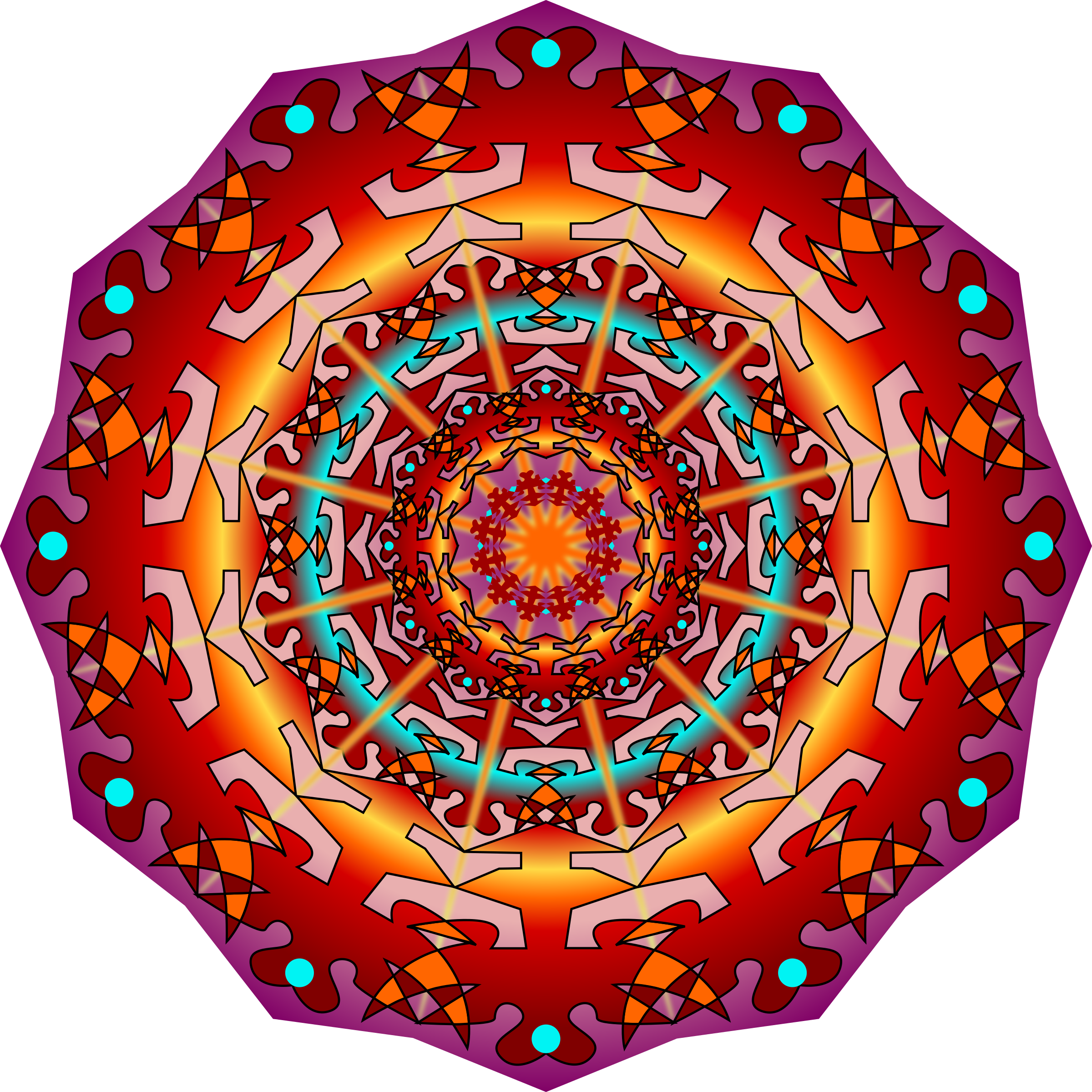 This Free Icons Png Design Of Fire Mandala (2400x2400), Png Download