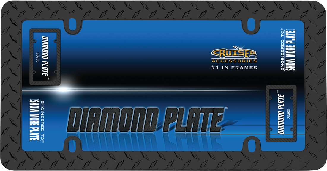 Cruiser Accessories 30850 Diamond Plate, Matte Black (500x500), Png Download