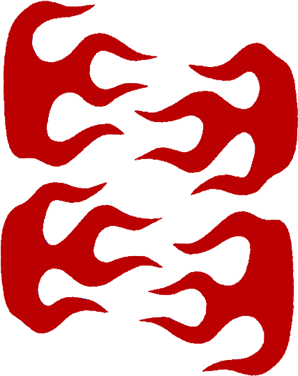 Red Strong Flames 4 3/8" X 5 3/8" Reflective Vinyl (600x600), Png Download