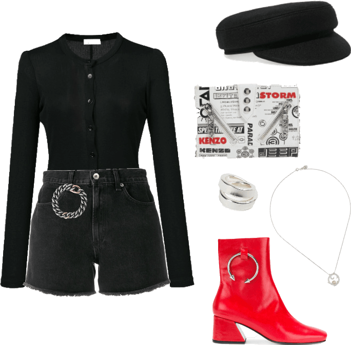 Red Flames - Kenzo Women's Kalifornia Wallet On A Chain - White (684x673), Png Download