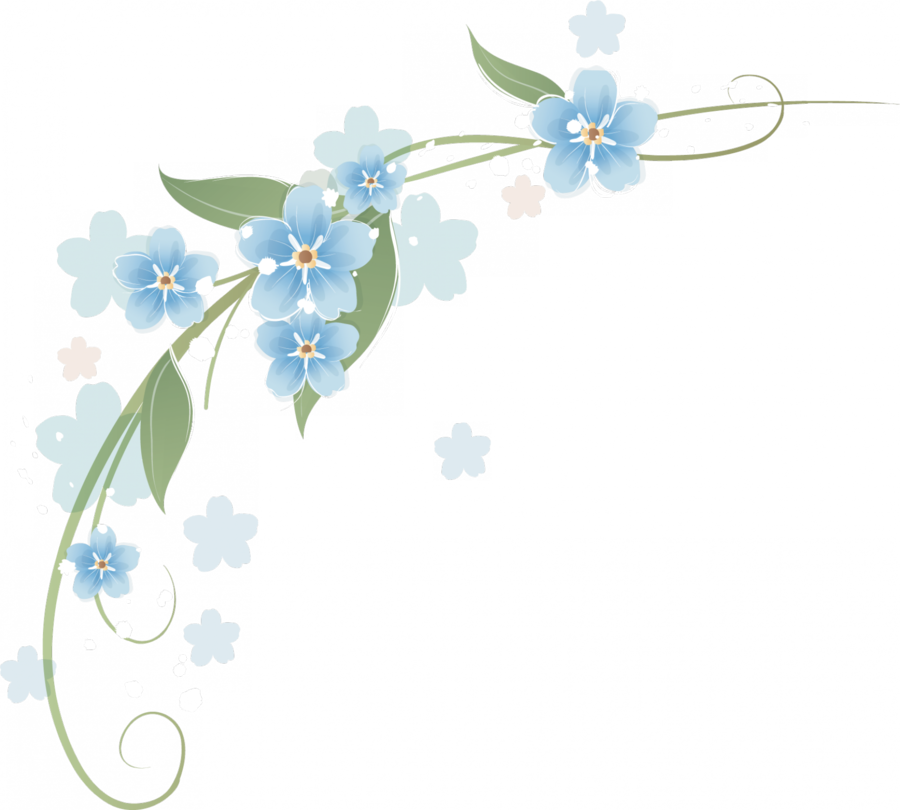 Esquinero De Flores Azules Clipart Flower Borders And - Png Flowers Celestes (900x810), Png Download