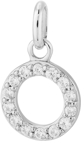 Circle Outline Crystal Charm - Locket (1100x1200), Png Download