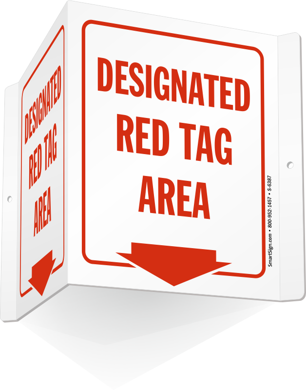 Download Designated Red Tag Area 2sided Projecting Sign Drop Your