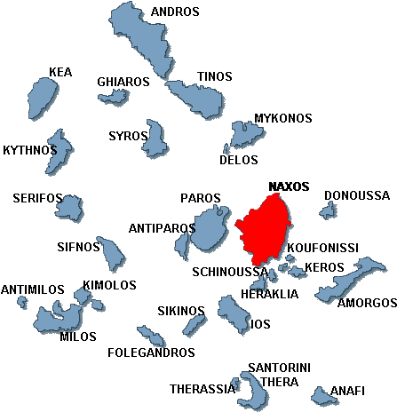 Naxos Map - Naxos On A Map (466x492), Png Download