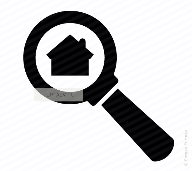 Vector Icon Of House Under Magnifying Glass - Illustration (620x553), Png Download
