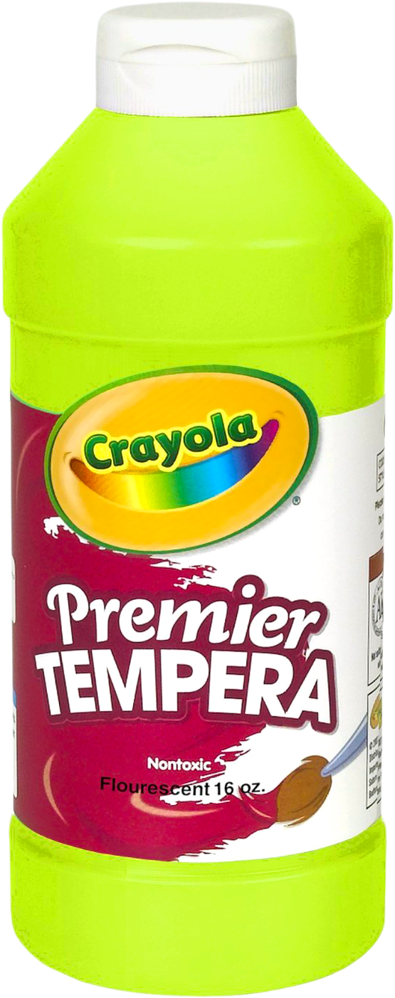 Crayola Premier Tempera Traditional Chartreuse Bottle - Crayola Artista Ii Washable Tempera Paint Orange (671x1500), Png Download