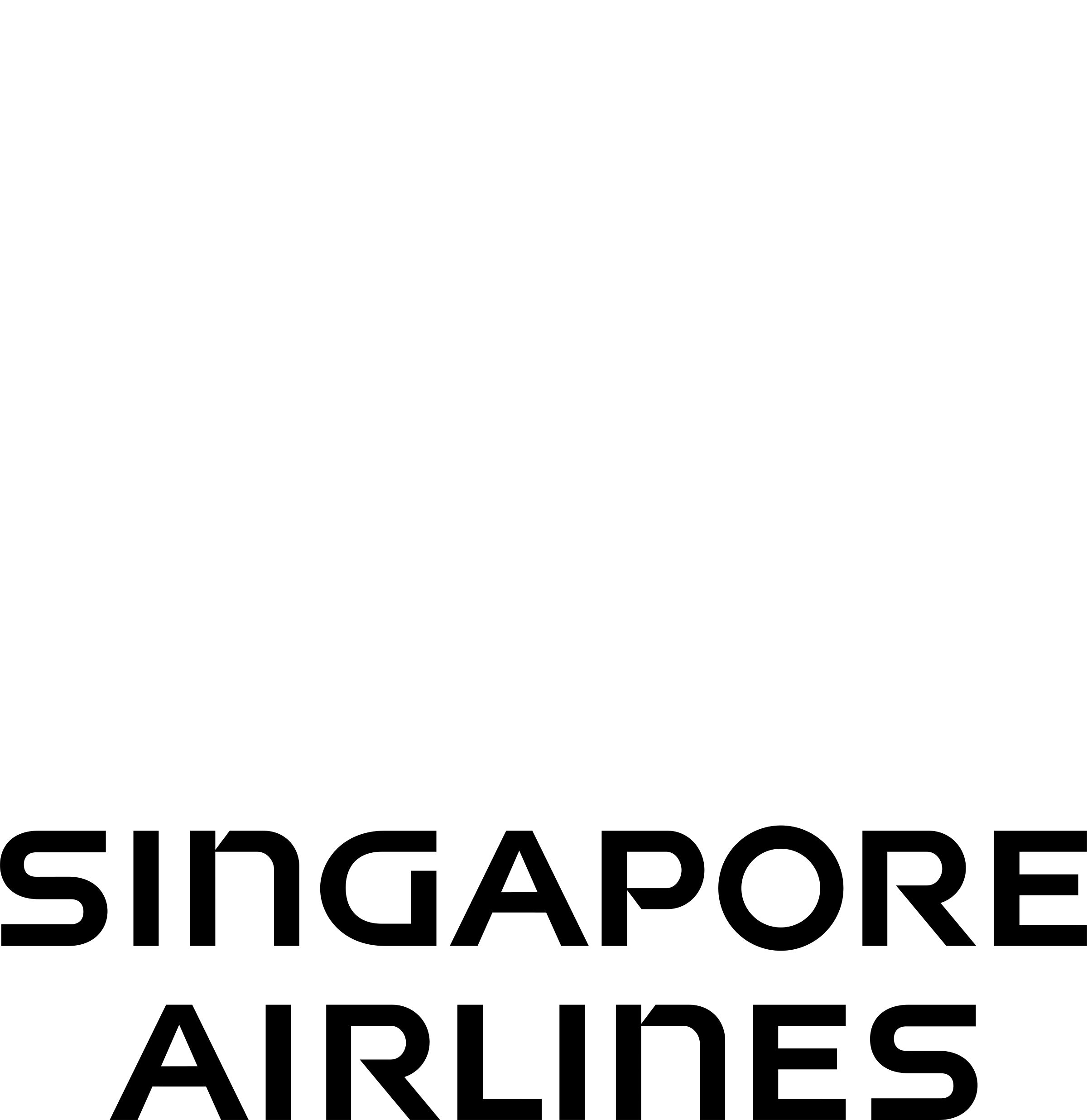 Singapore Airlines Logo Black And White - Singapore Airlines Logo Png (2400x2473), Png Download
