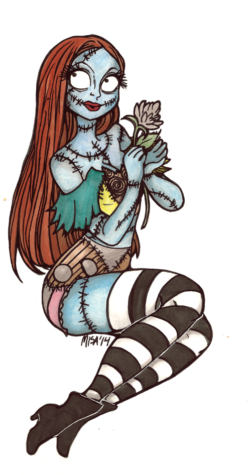 Sally And Tim Burton Image Tim Burton Art, Tim Burton - Sally Pin Up Tattoo (500x968), Png Download