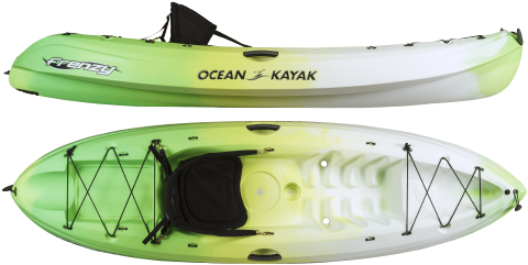 Kayak Rentals Corolla, Nc - Ocean Kayak Frenzy Green (492x250), Png Download